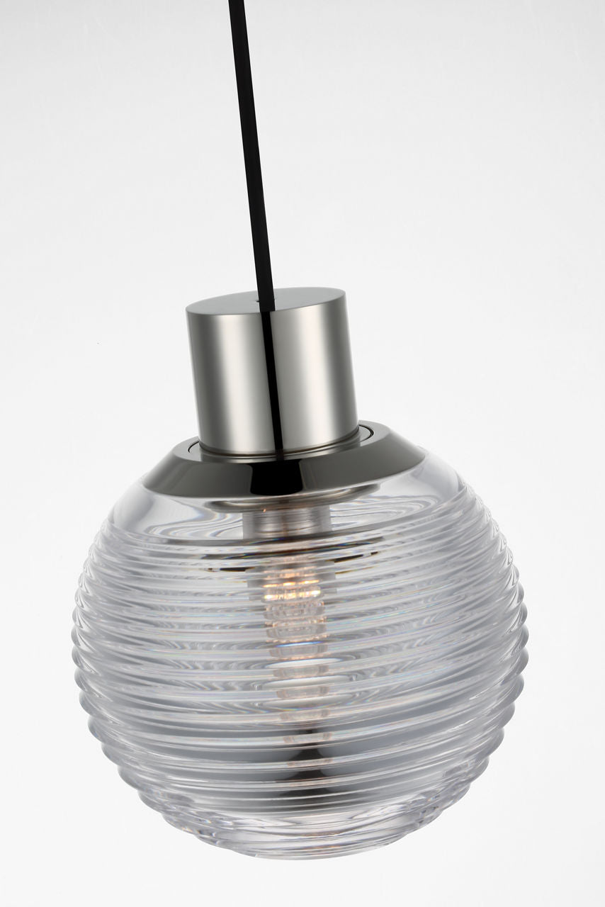 Circon 5" Mini Pendant | Polished Nickel | Clear Crystal