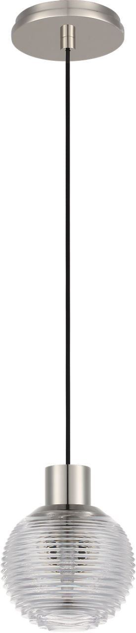 Circon 5" Mini Pendant | Polished Nickel | Clear Crystal