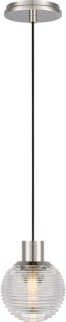 Circon 5" Mini Pendant | Polished Nickel | Clear Crystal