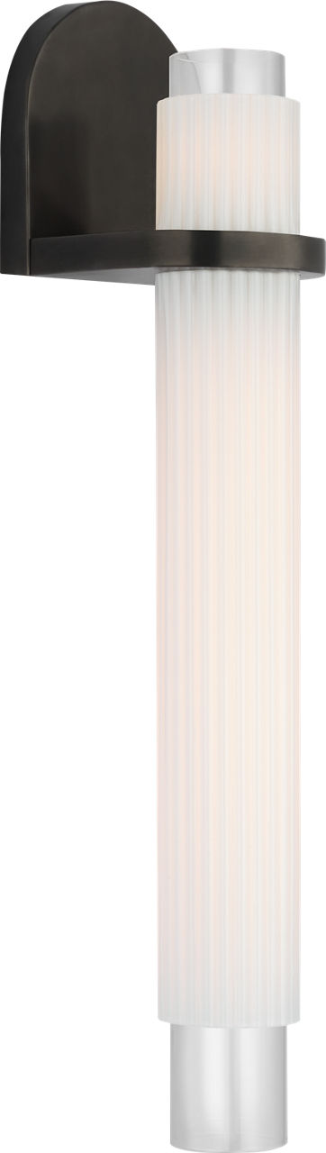Arena 20" Sconce | Bronze | White Ribbed Glass