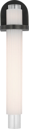 Arena 20" Sconce | Bronze | White Ribbed Glass