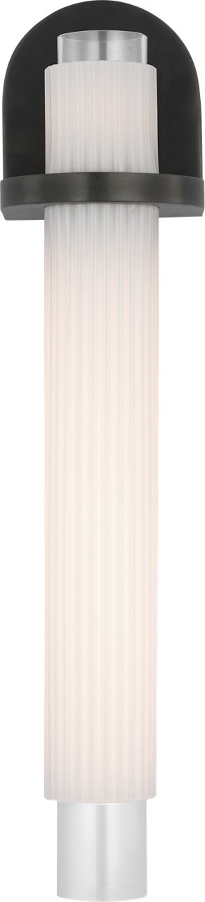 Arena 20" Sconce | Bronze | White Ribbed Glass