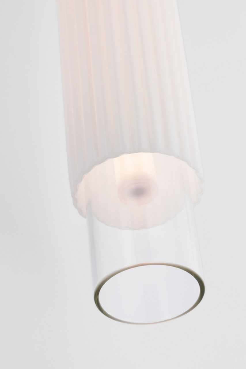 Arena 20" Sconce | Hand-Rubbed Antique Brass | White Ribbed Glass