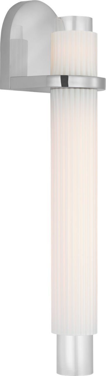 Arena 20" Sconce | Polished Nickel | White Ribbed Glass