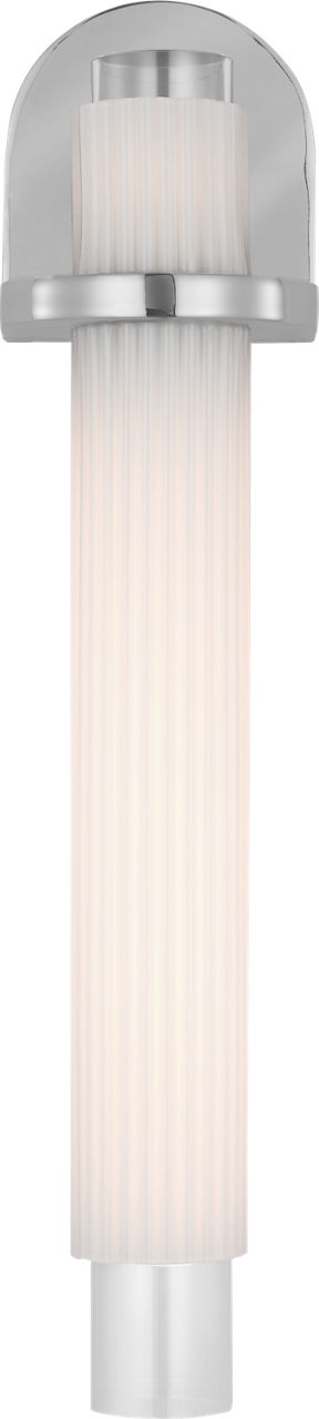 Arena 20" Sconce | Polished Nickel | White Ribbed Glass