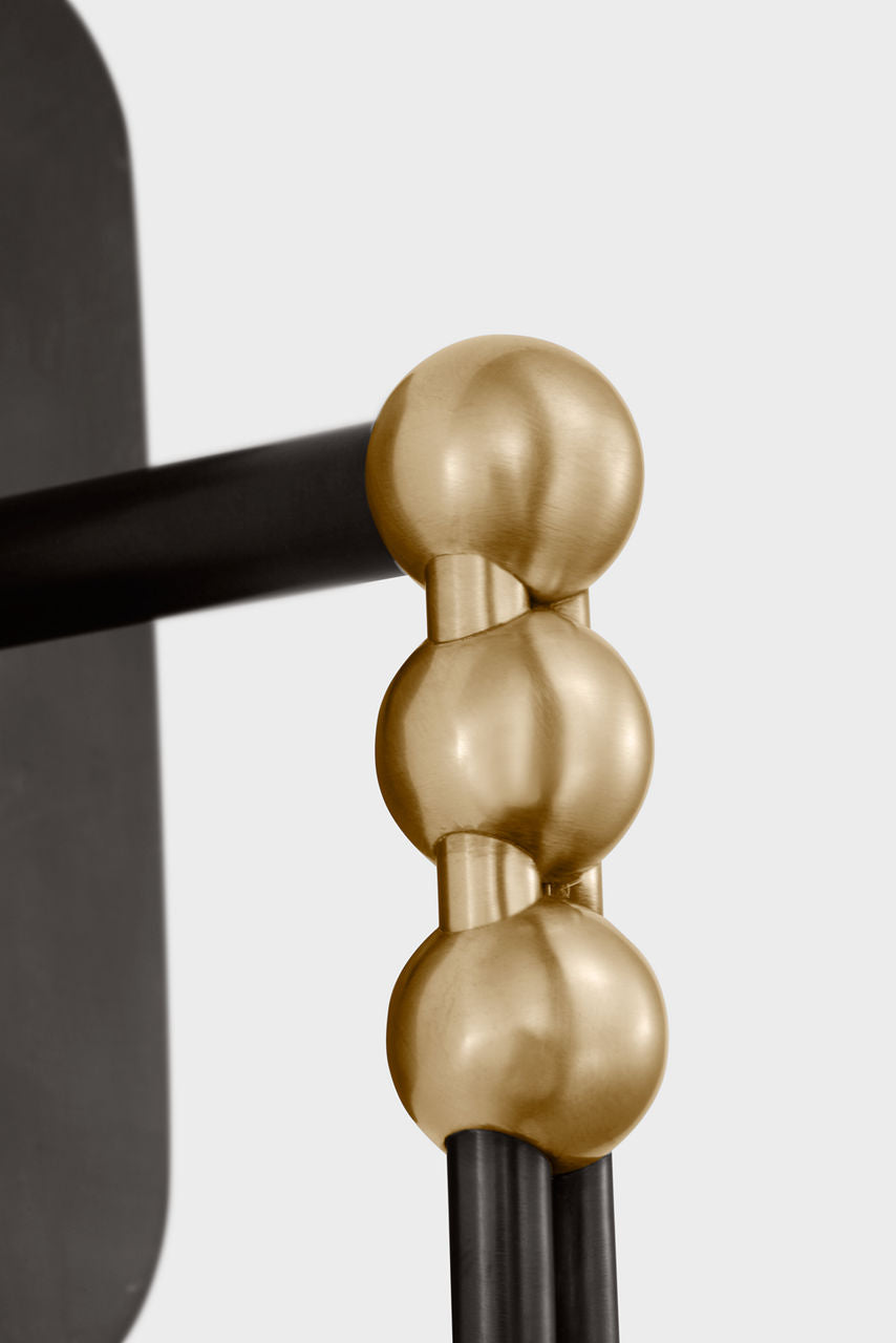 Jodo 19" Single Sconce | Bronze and Brass | White Glass
