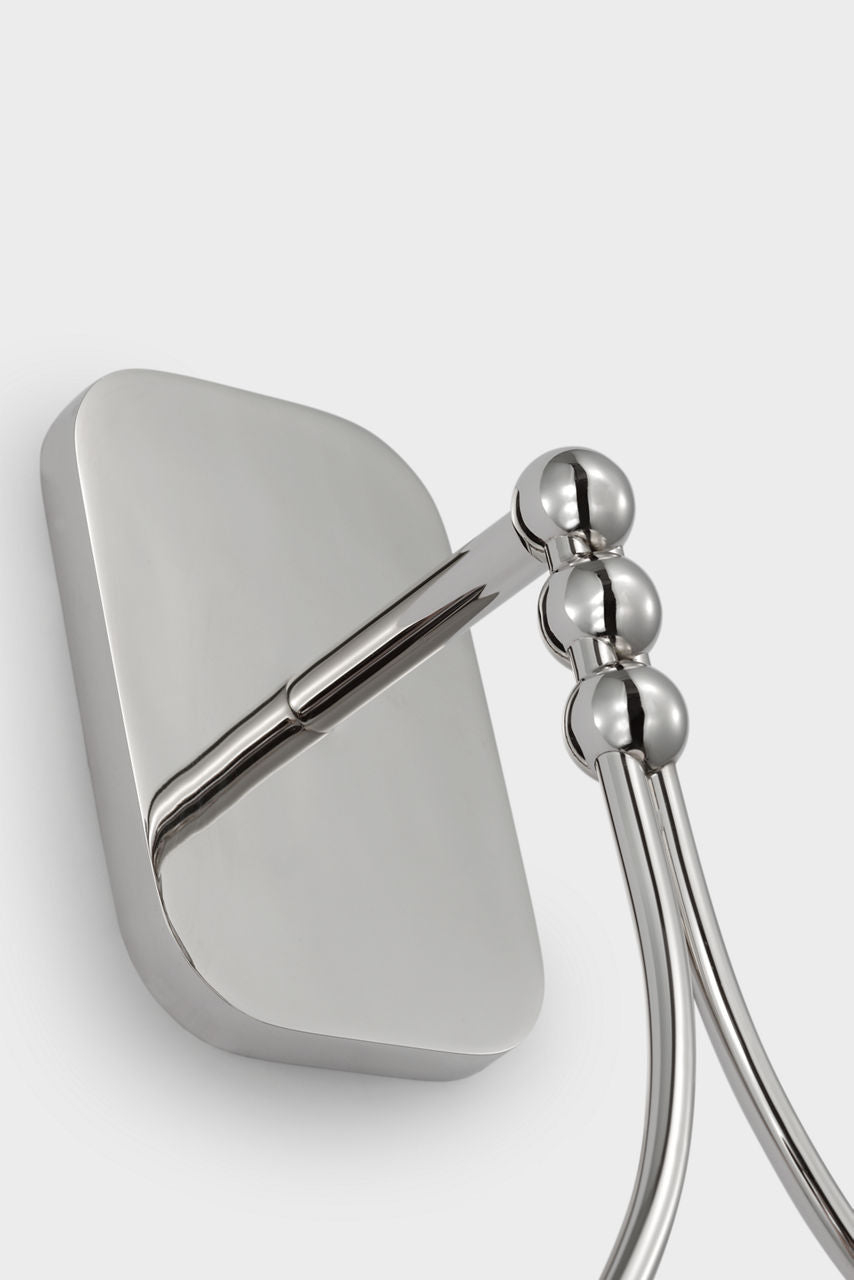 Jodo 19" Single Sconce | Polished Nickel | White Glass