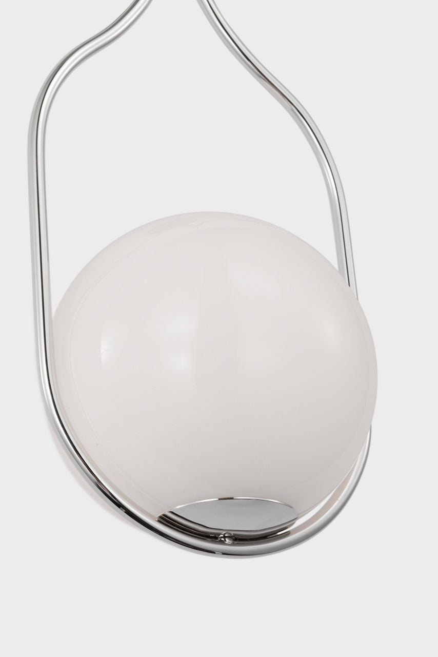 Jodo 19" Single Sconce | Polished Nickel | White Glass