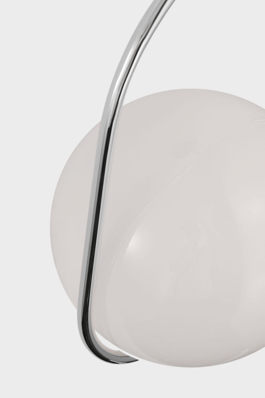 Jodo 19" Single Sconce | Polished Nickel | White Glass