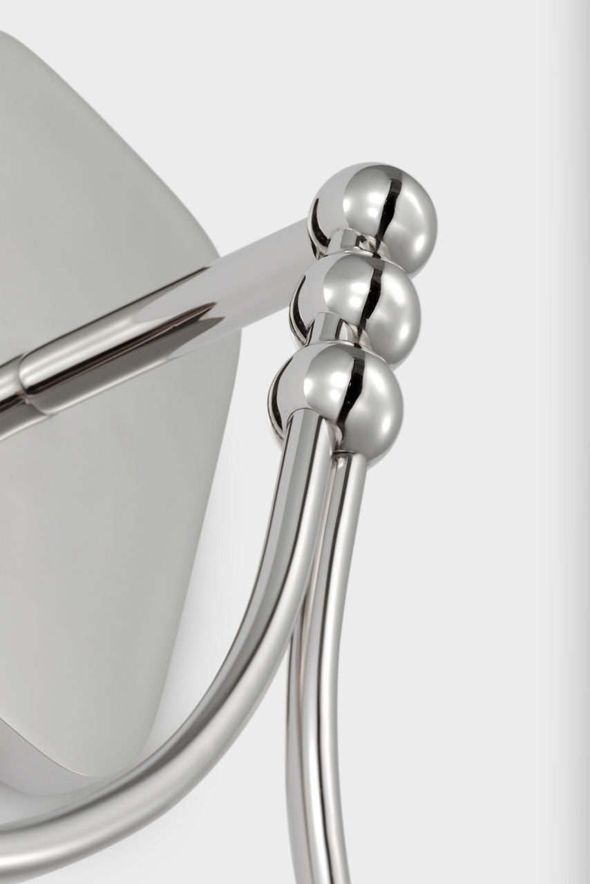 Jodo 19" Single Sconce | Polished Nickel | White Glass
