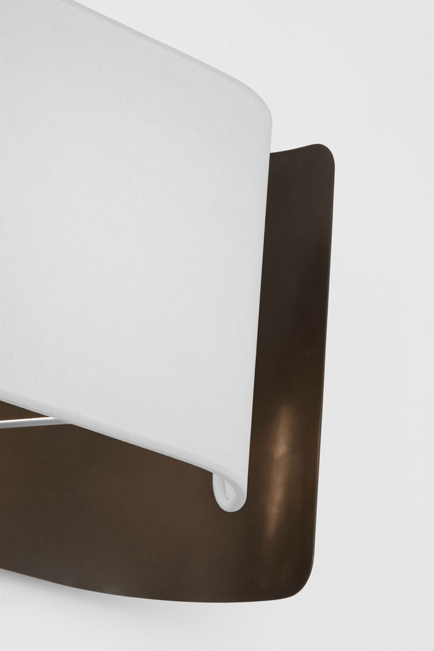 Penumbra 10" Wide Sconce | Bronze and Linen