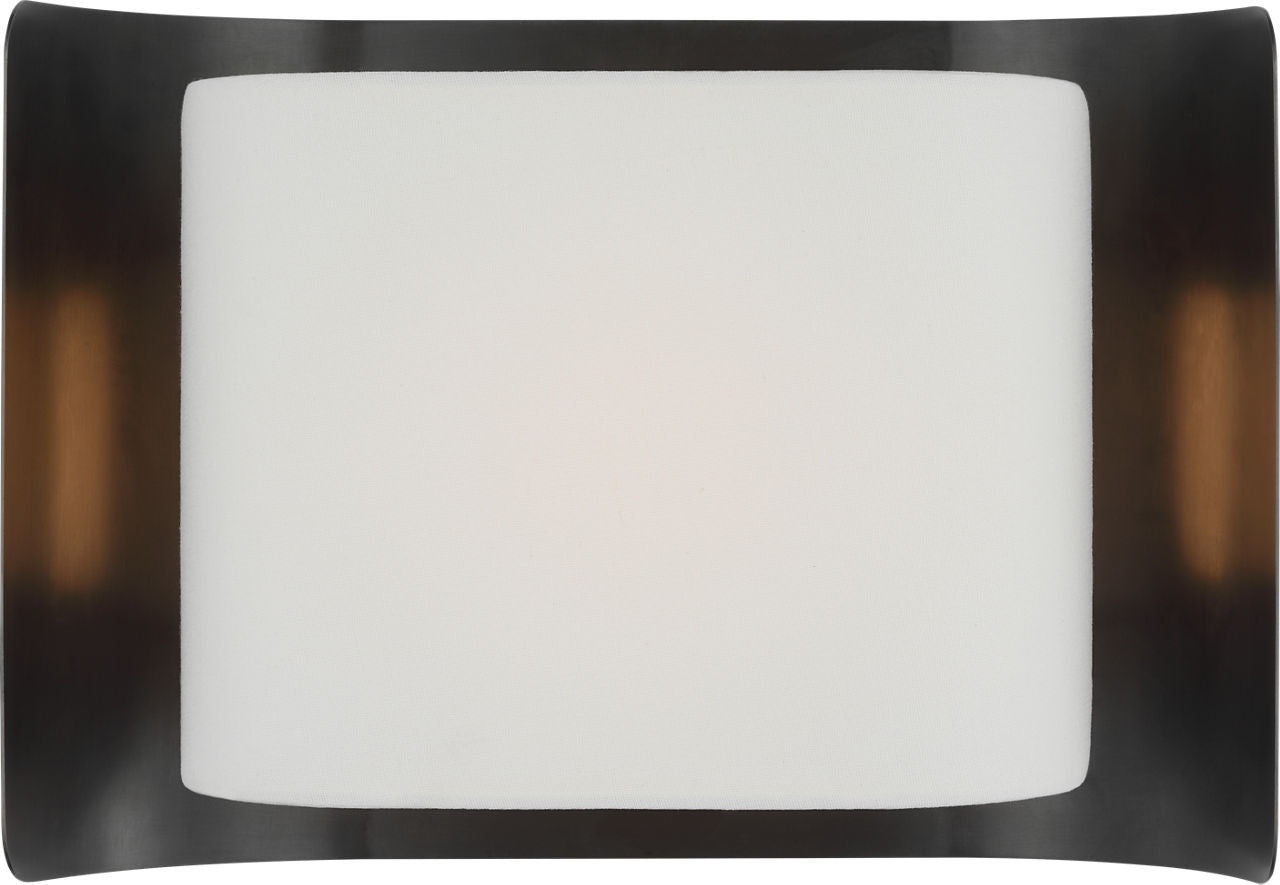 Penumbra 10" Wide Sconce | Bronze and Linen