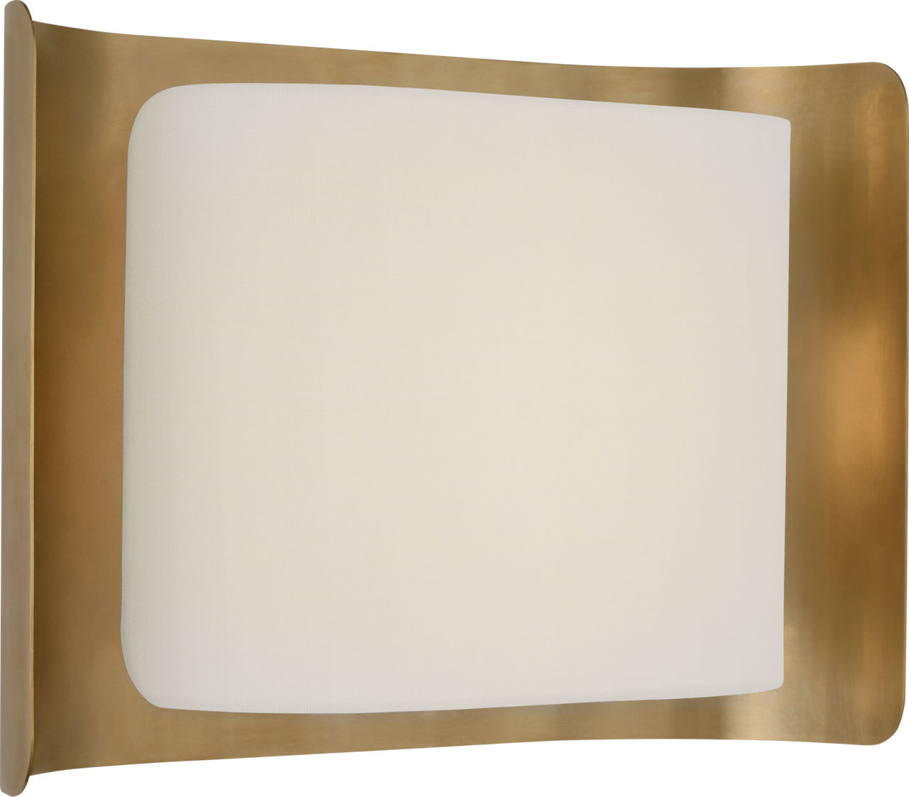 Penumbra 10" Wide Sconce | Hand-Rubbed Antique Brass and Linen