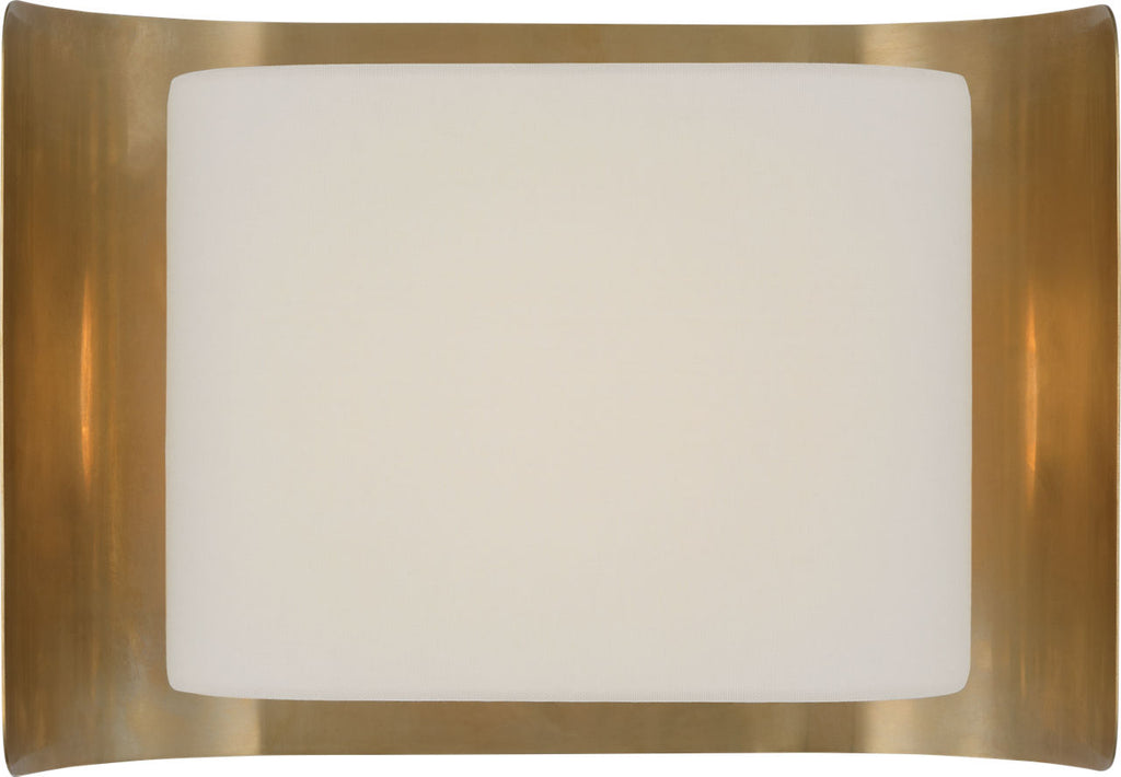 Penumbra 10" Wide Sconce | Hand-Rubbed Antique Brass and Linen