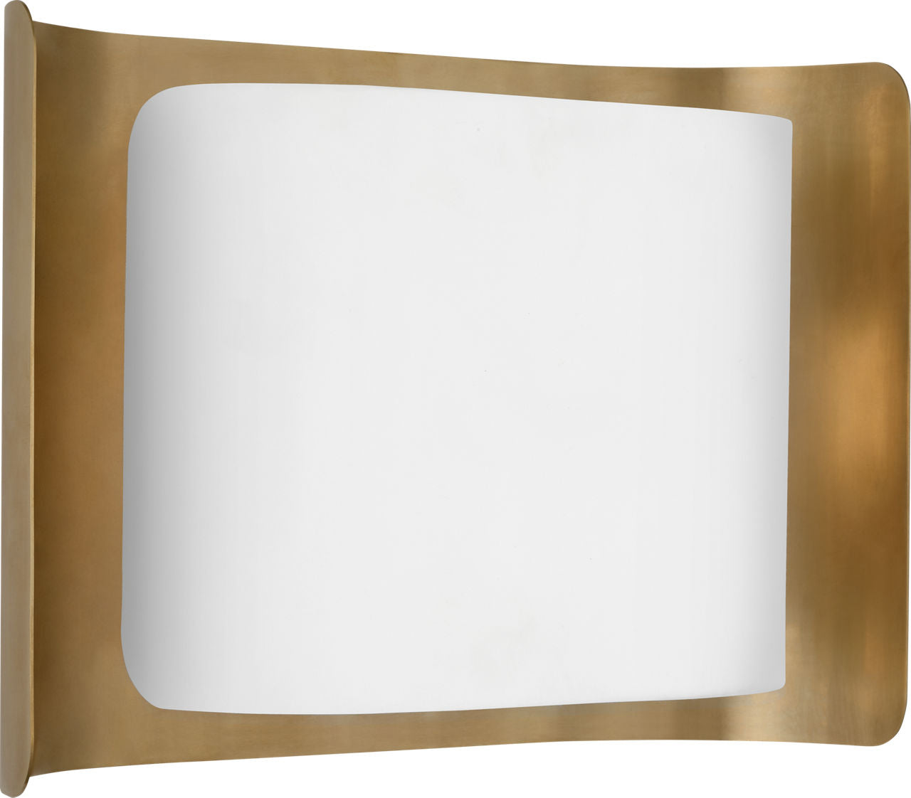 Penumbra 10" Wide Sconce | Hand-Rubbed Antique Brass and White