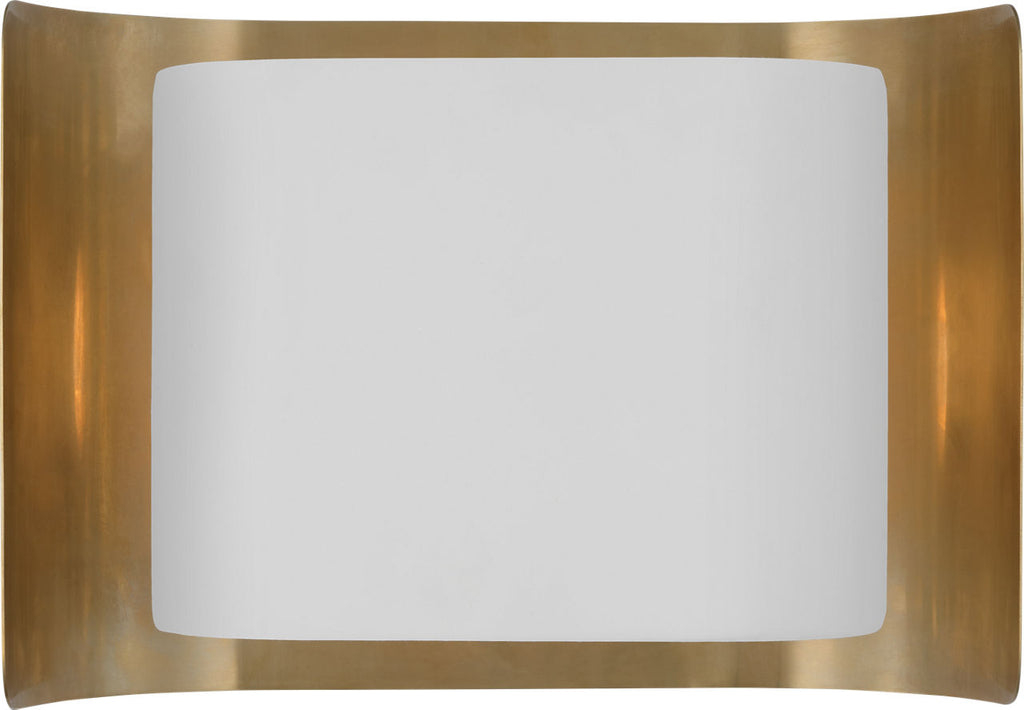 Penumbra 10" Wide Sconce | Hand-Rubbed Antique Brass and White