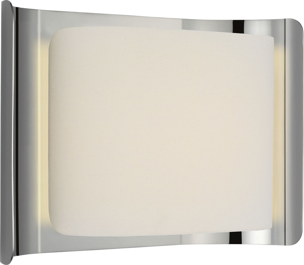 Penumbra 10" Wide Sconce | Polished Nickel and Linen