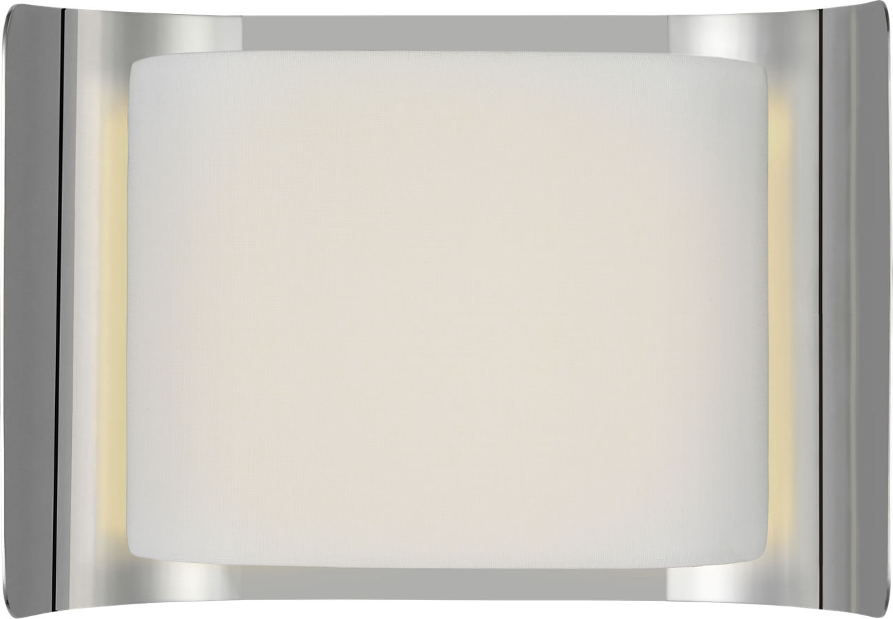 Penumbra 10" Wide Sconce | Polished Nickel and Linen