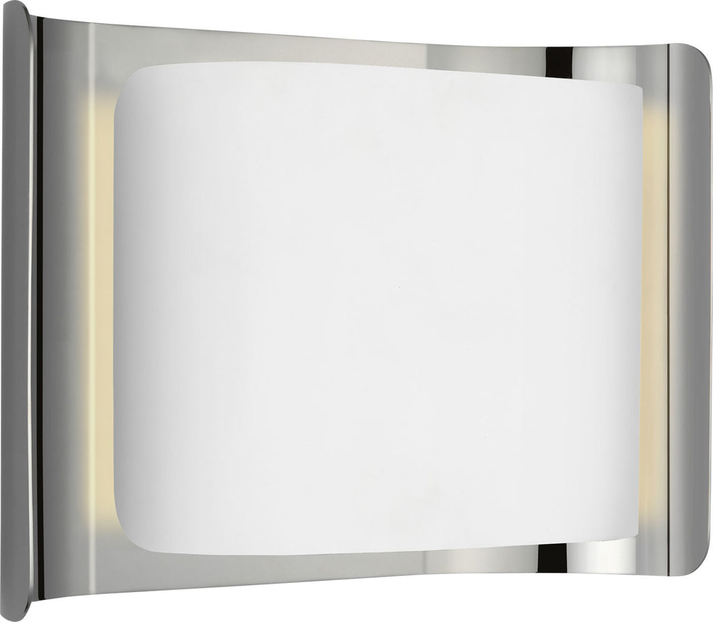 Penumbra 10" Wide Sconce | Polished Nickel and White