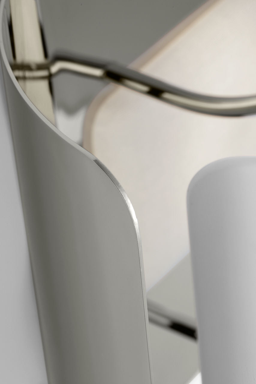 Penumbra 10" Wide Sconce | Polished Nickel and White