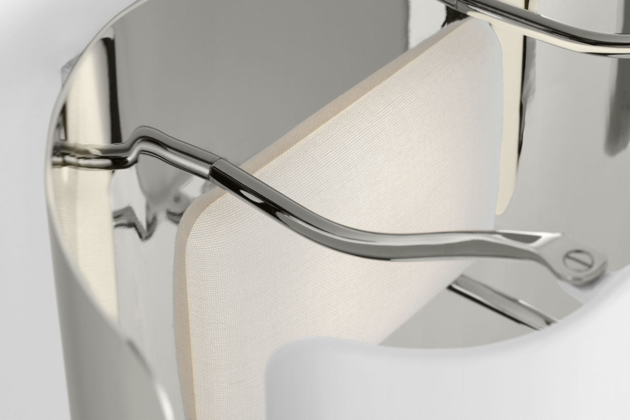 Penumbra 10" Wide Sconce | Polished Nickel and White