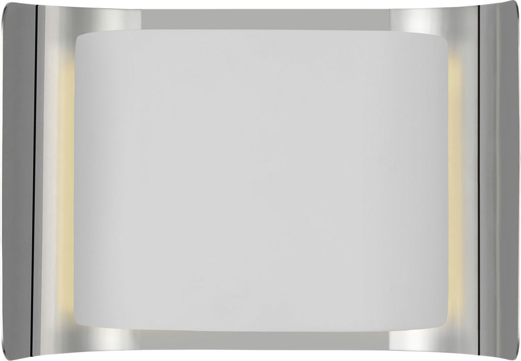 Penumbra 10" Wide Sconce | Polished Nickel and White