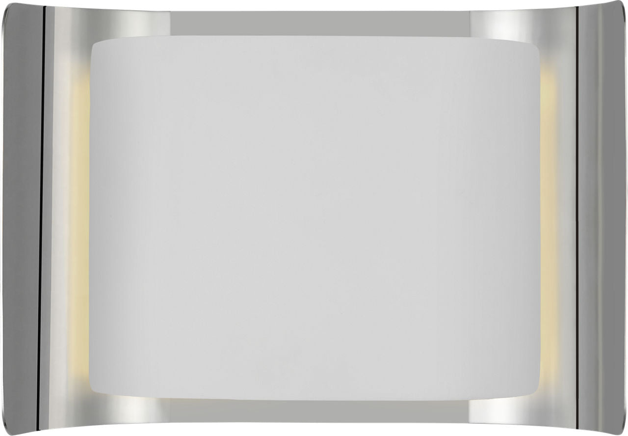 Penumbra 10" Wide Sconce | Polished Nickel and White