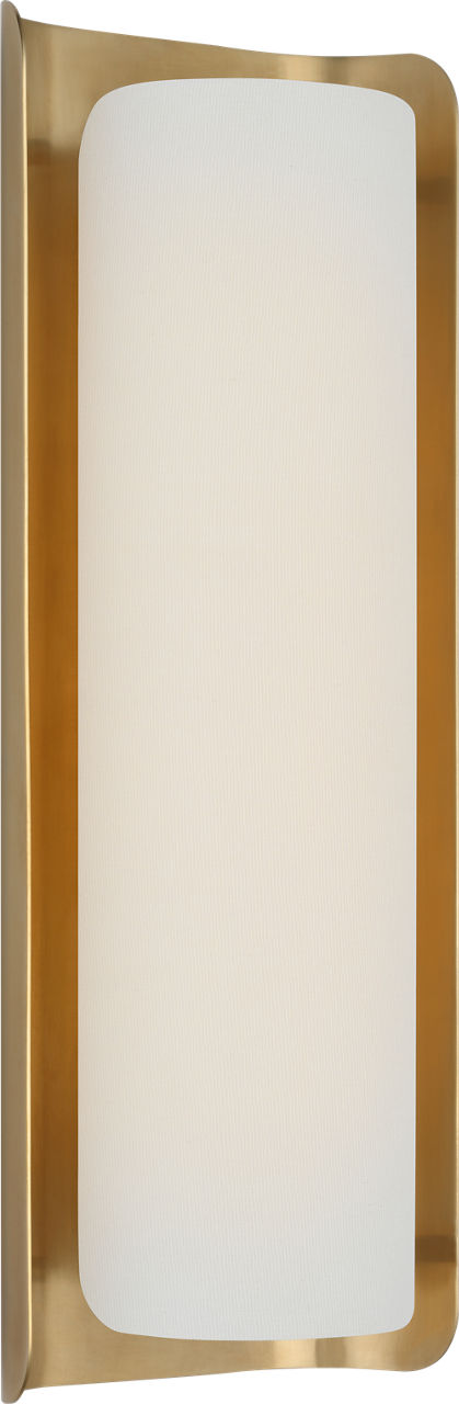 Penumbra 15" Sconce | Hand-Rubbed Antique Brass and Linen