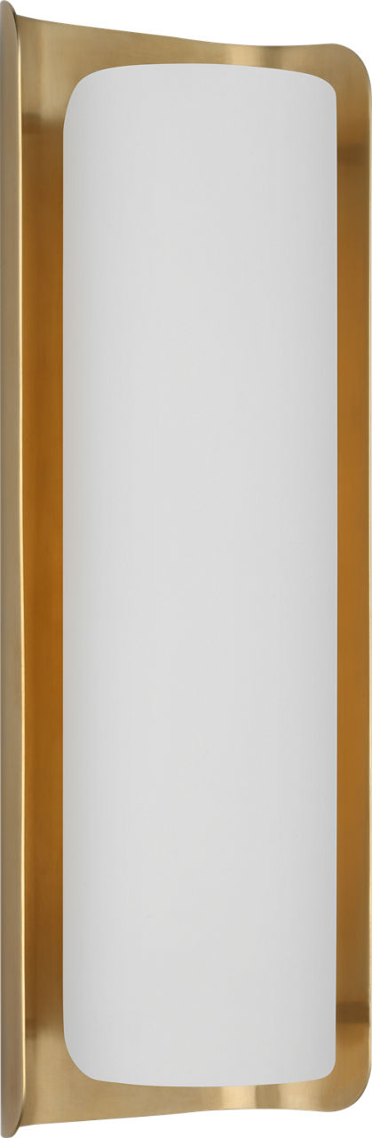 Penumbra 15" Sconce | Hand-Rubbed Antique Brass and White