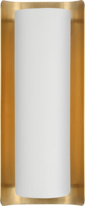 Penumbra 15" Sconce | Hand-Rubbed Antique Brass and White