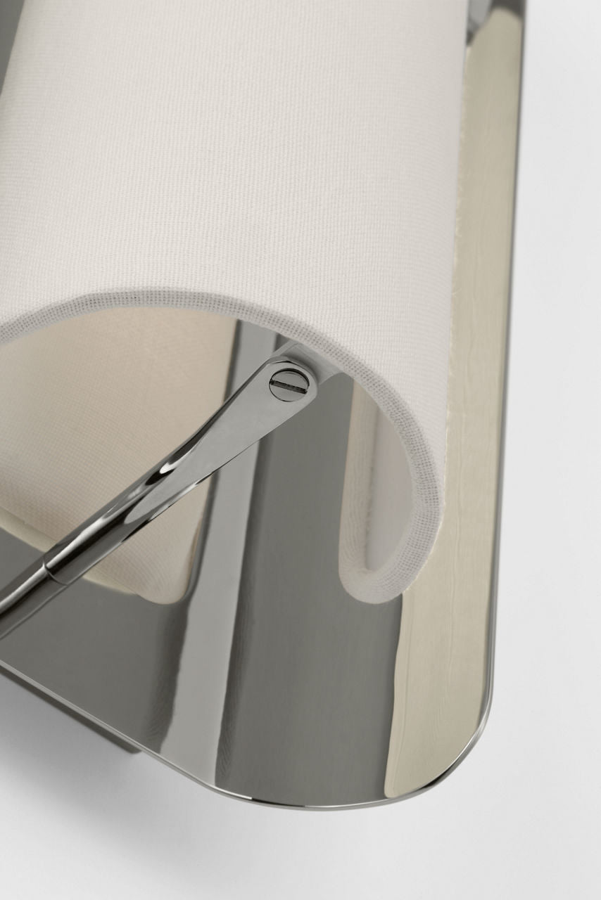 Penumbra 15" Sconce | Polished Nickel and Linen