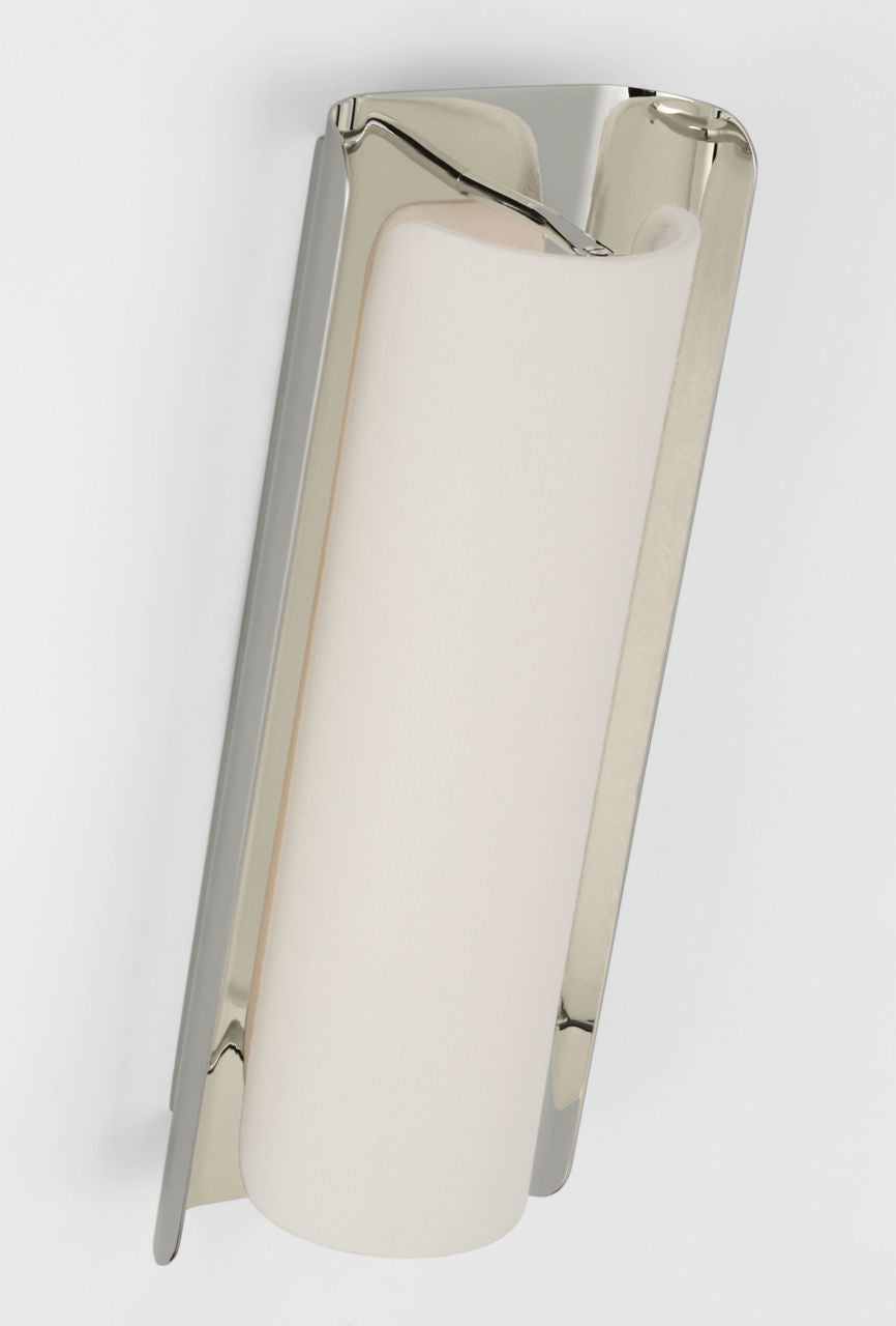 Penumbra 15" Sconce | Polished Nickel and Linen