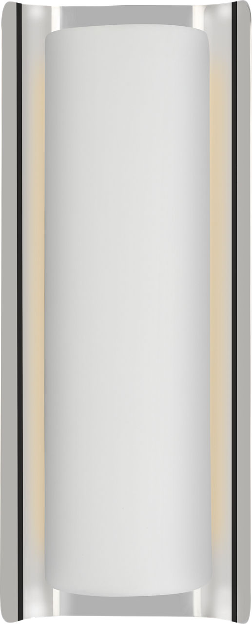 Penumbra 15" Sconce | Polished Nickel and White
