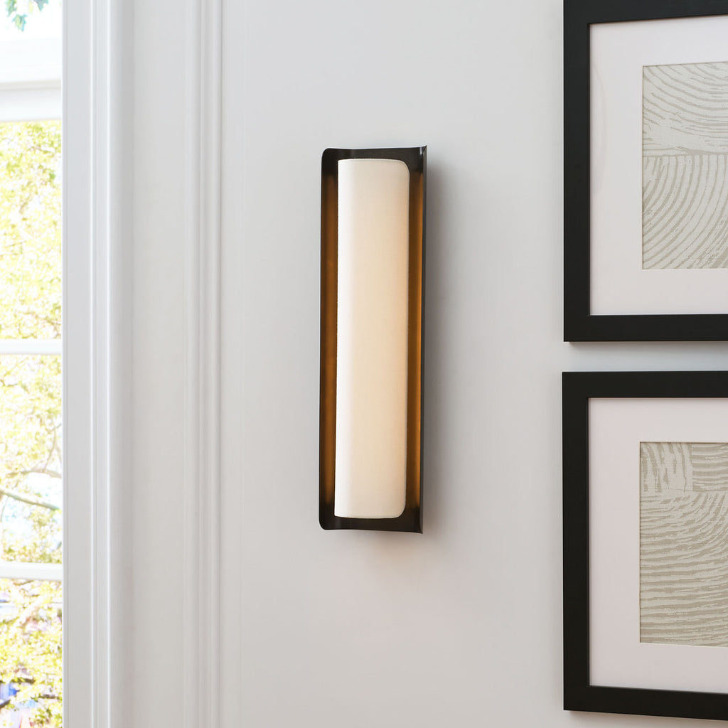 Penumbra 21" Sconce | Bronze and Linen