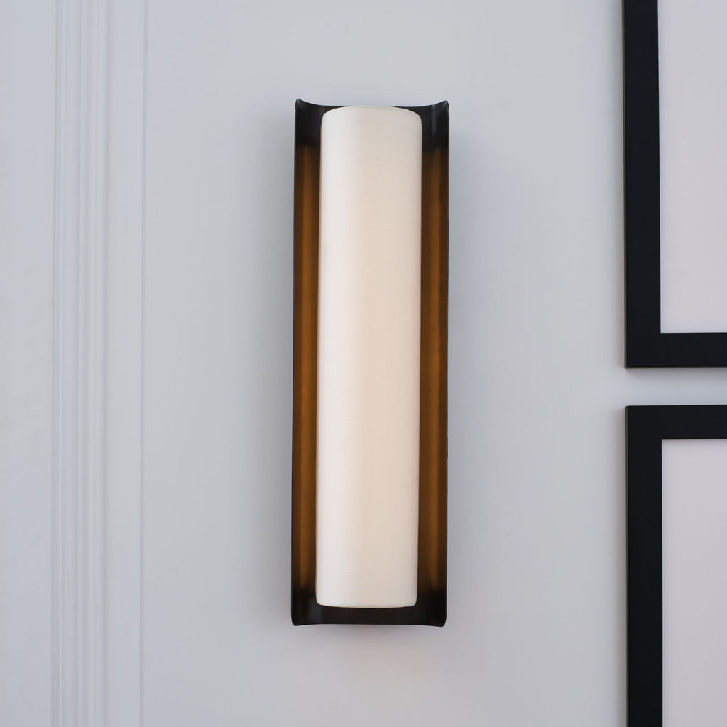 Penumbra 21" Sconce | Bronze and Linen