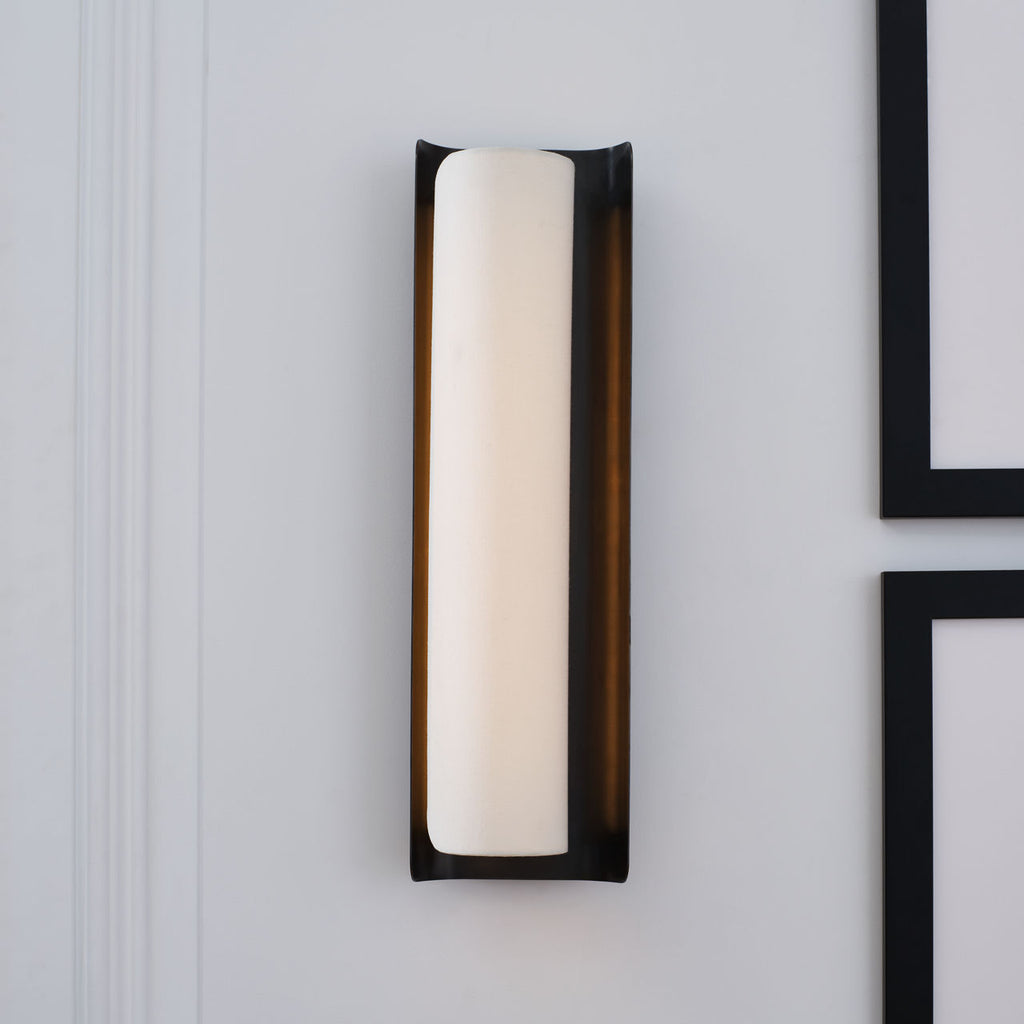Penumbra 21" Sconce | Bronze and Linen