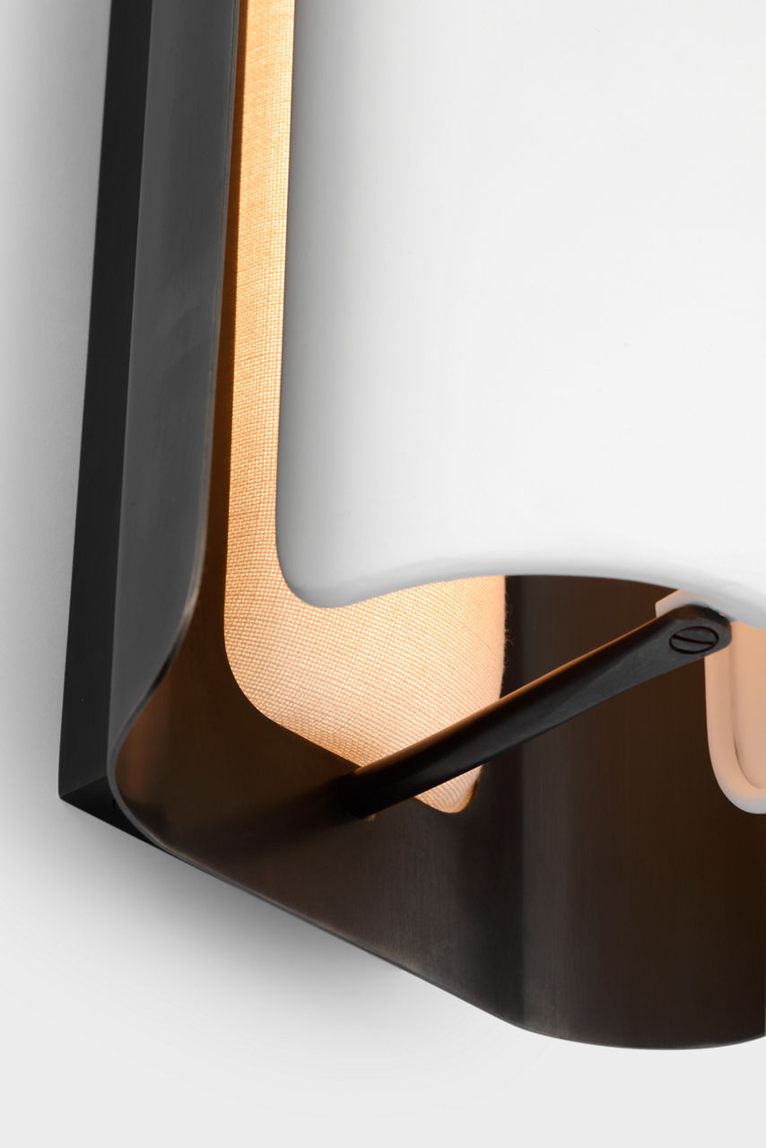 Penumbra 21" Sconce | Bronze and White