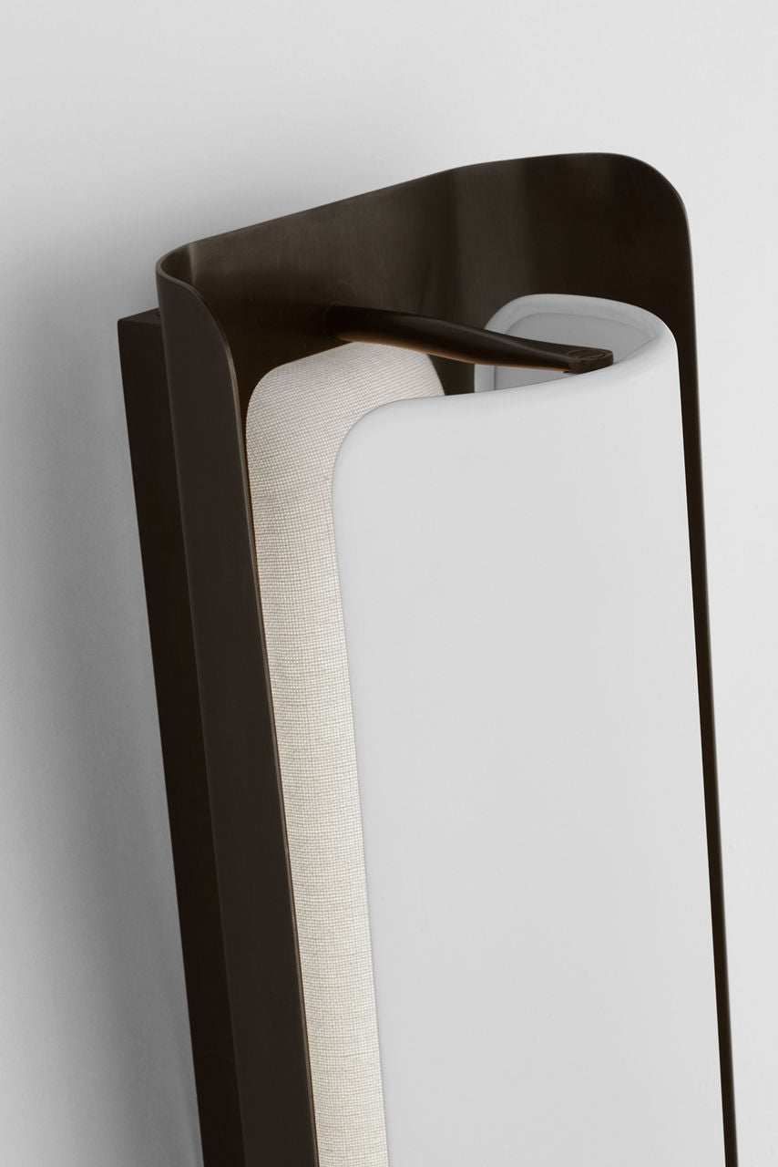 Penumbra 21" Sconce | Bronze and White