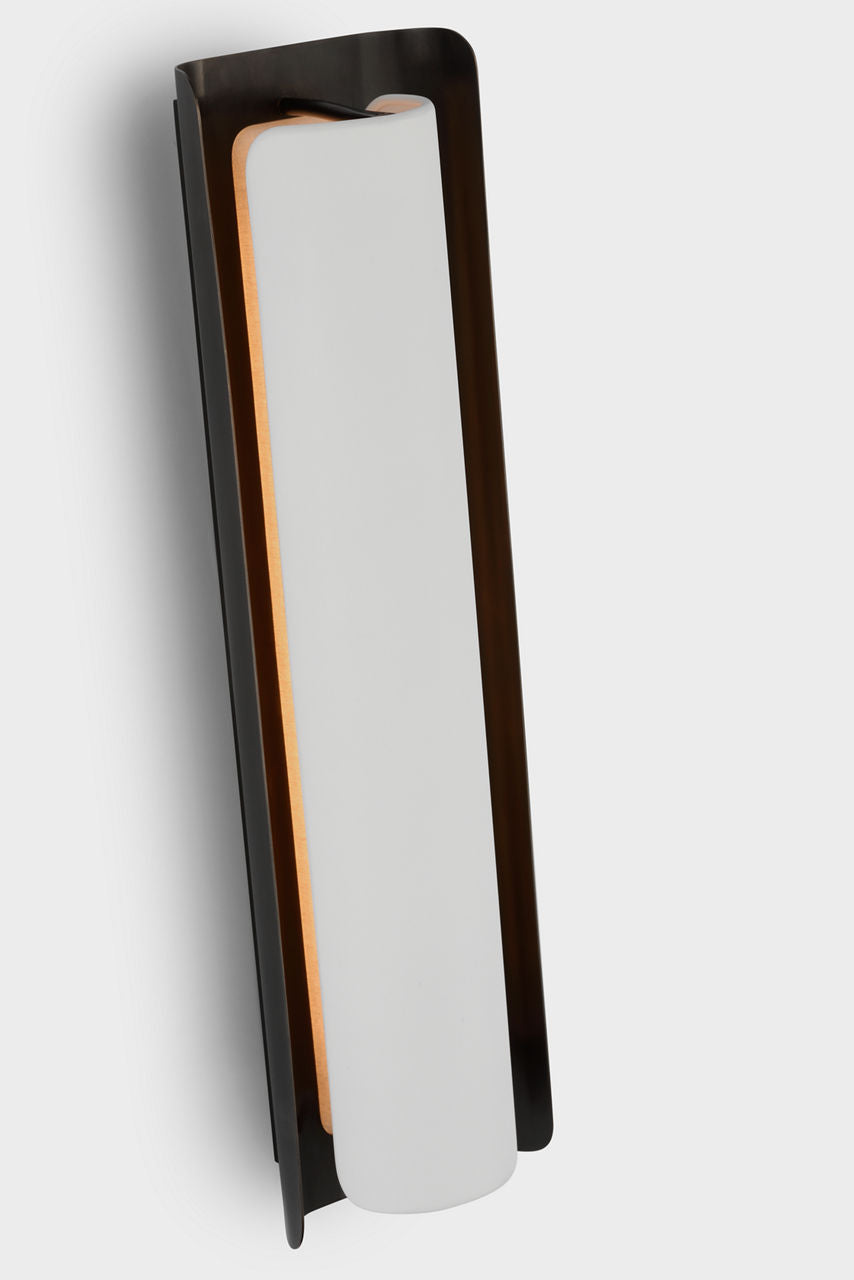 Penumbra 21" Sconce | Bronze and White