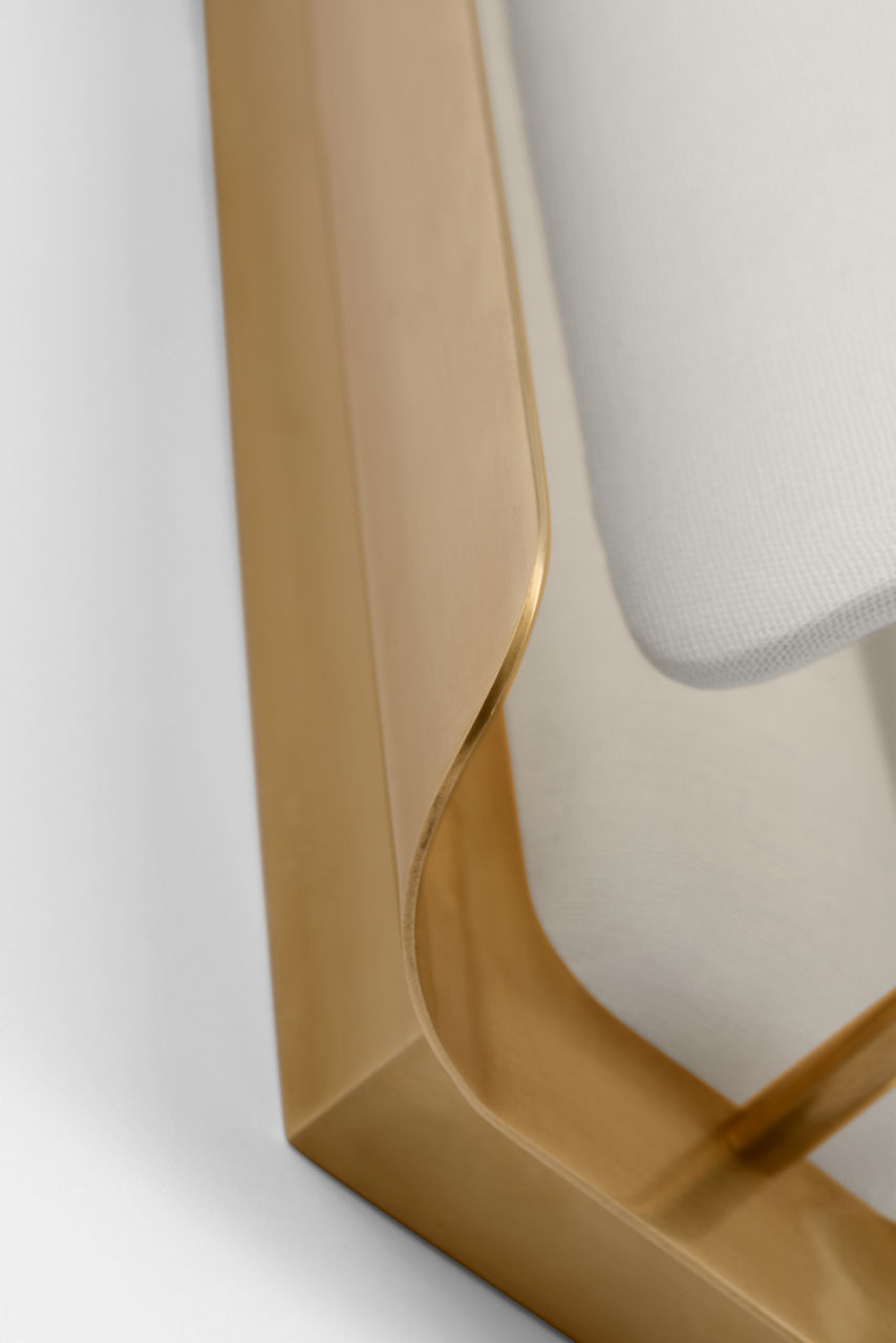 Penumbra 21" Sconce | Hand-Rubbed Antique Brass and Linen