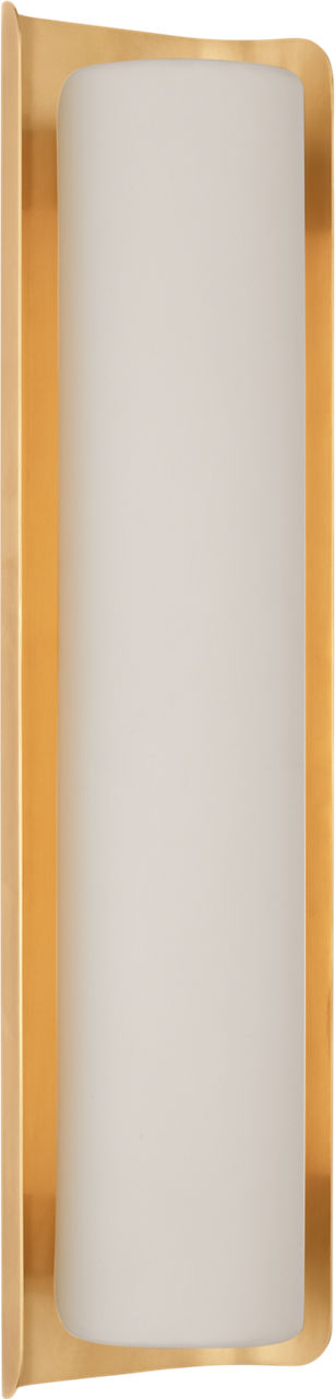 Penumbra 21" Sconce | Hand-Rubbed Antique Brass and White
