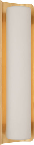 Penumbra 21" Sconce | Hand-Rubbed Antique Brass and White