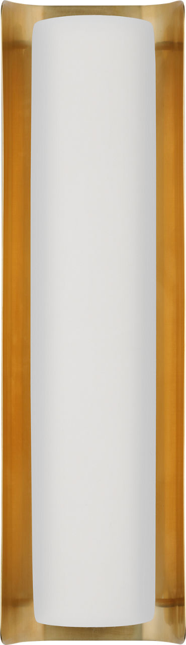 Penumbra 21" Sconce | Hand-Rubbed Antique Brass and White
