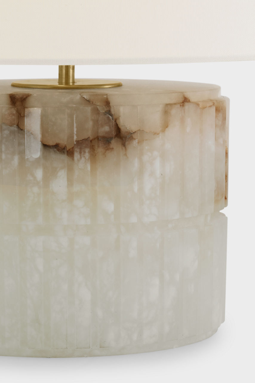 Kapittel Medium Table Lamp | Alabaster | Linen Shade