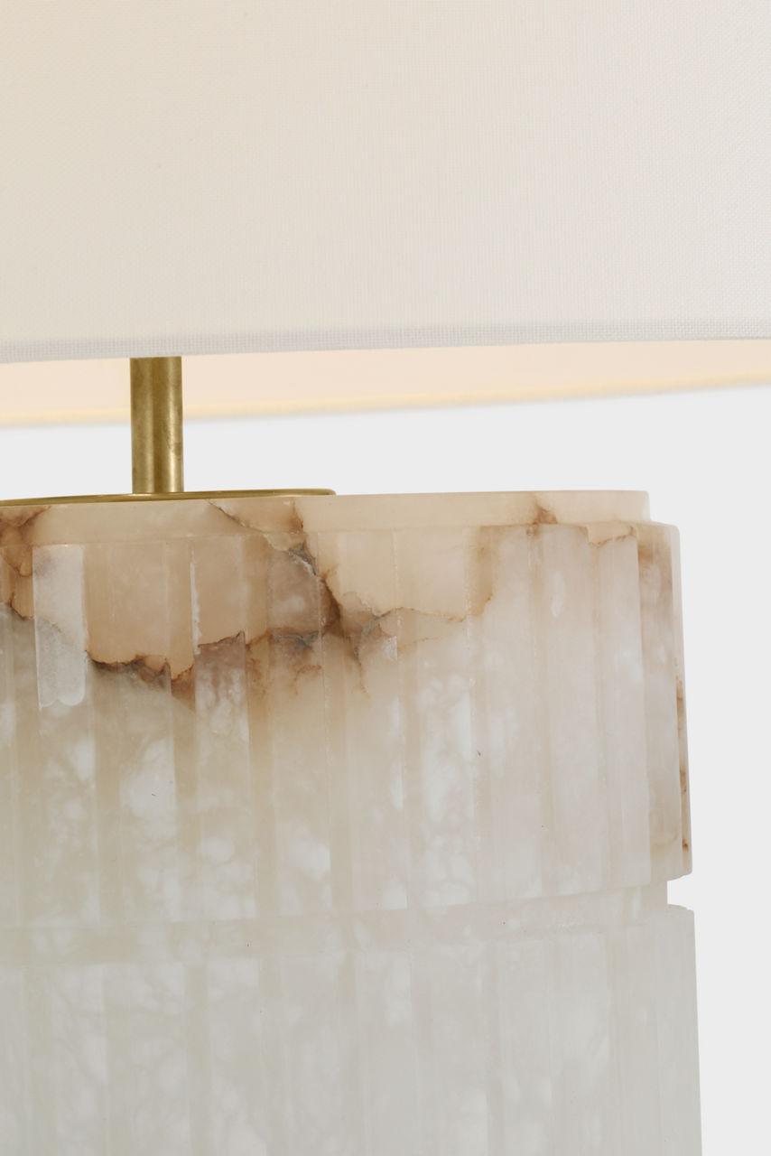 Kapittel Medium Table Lamp | Alabaster | Linen Shade