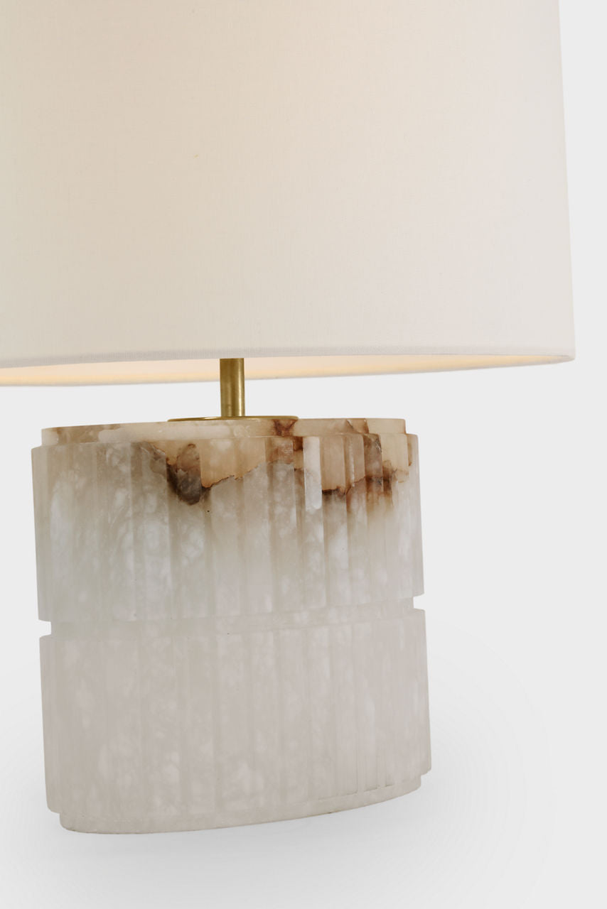 Kapittel Medium Table Lamp | Alabaster | Linen Shade