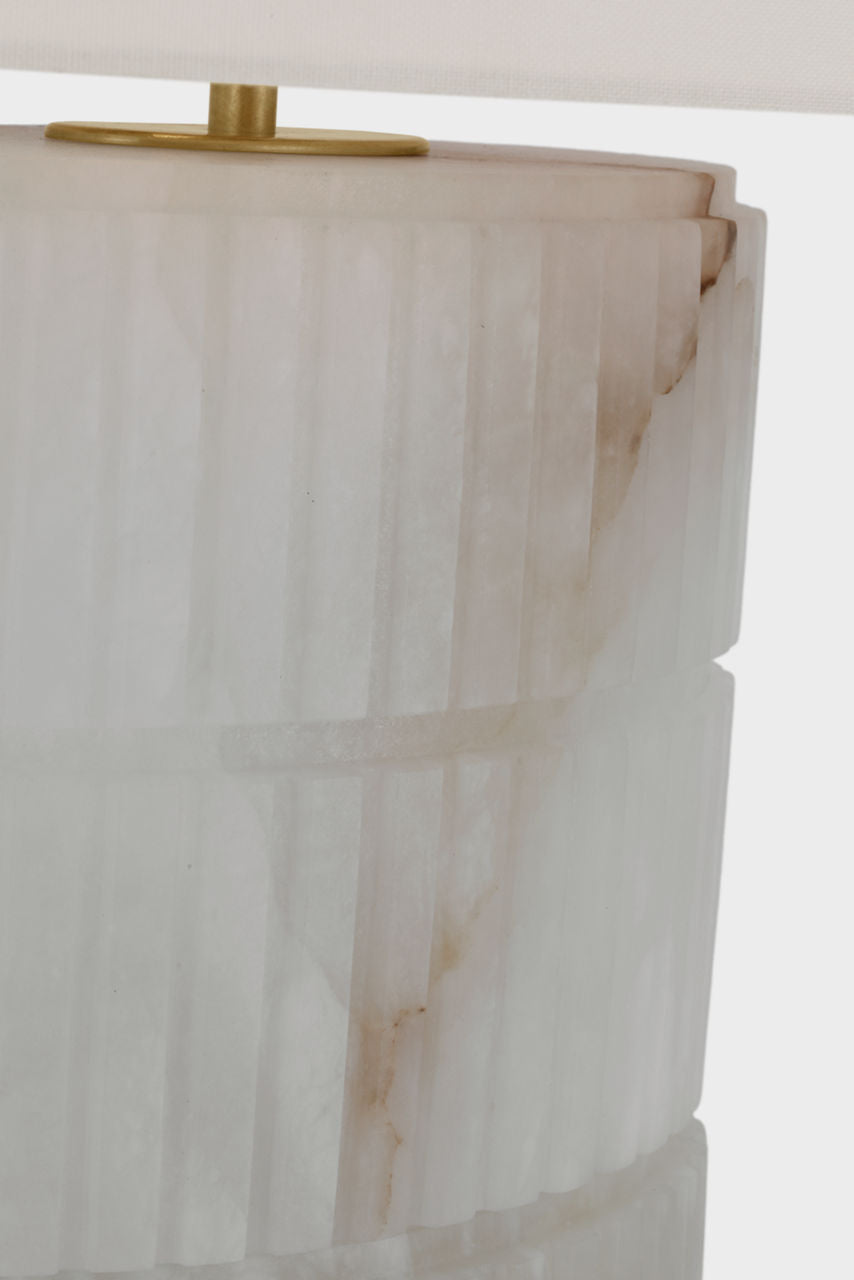 Kapittel Large Table Lamp | Alabaster | Linen Shade