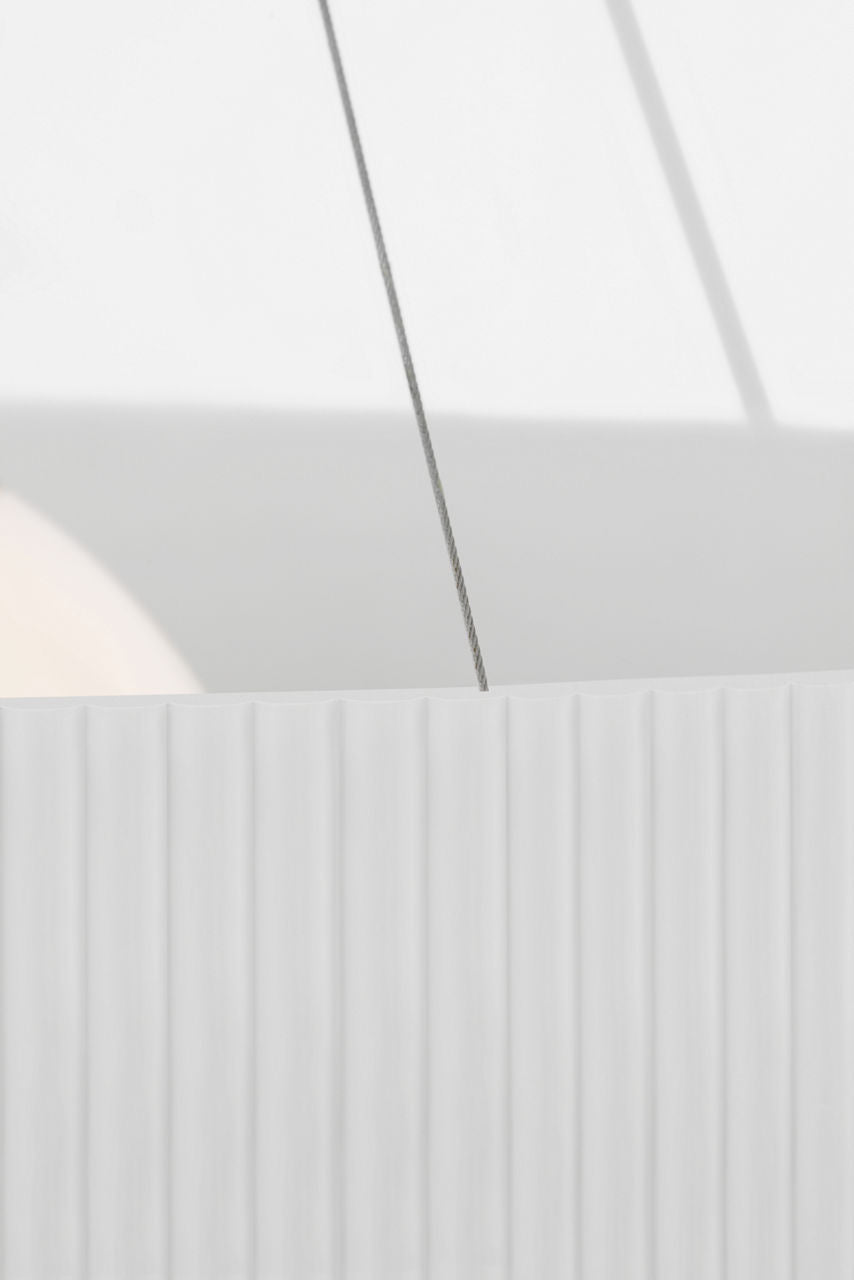 Arena 42" Ring and Globe Chandelier | Hand-Rubbed Antique Brass and Matte White | White Glass