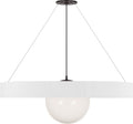 Arena 53" Ring and Globe Chandelier | Bronze and Matte White | White Glass