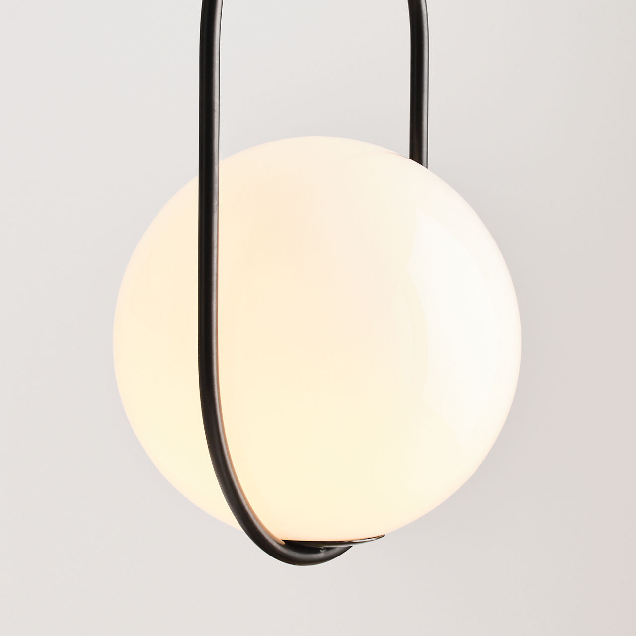 Jodo 9" Pendant | Bronze and Brass | White Glass
